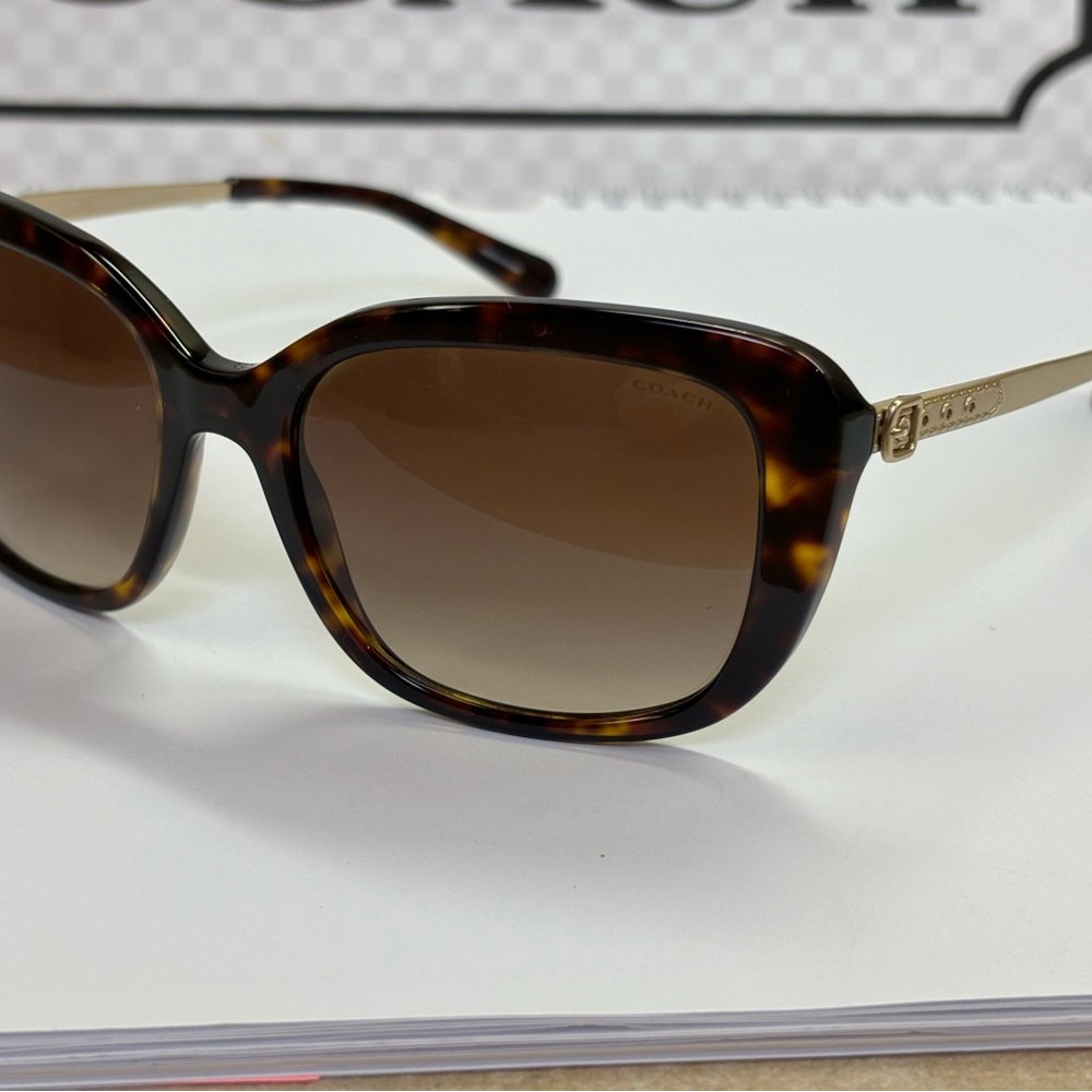 New Coach HC8229 L004 548513 Dark Tortoise Sunglasses - Picture 5 of 15